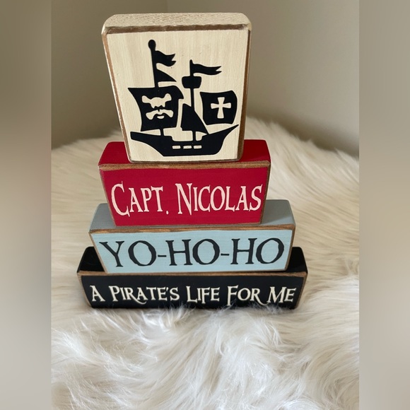 Yo-Ho-Ho A Pirates Life For Me Wooden Blocks - Picture 6 of 6